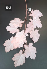 Ramură artificială frunze arțar roz - 98cm